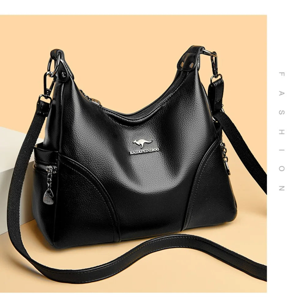 The New Style Bag Leather Luxury Handbags Women Bag Designer Solid Color Women Shoulder Messenger Bags for Women 2024 Sac A Main