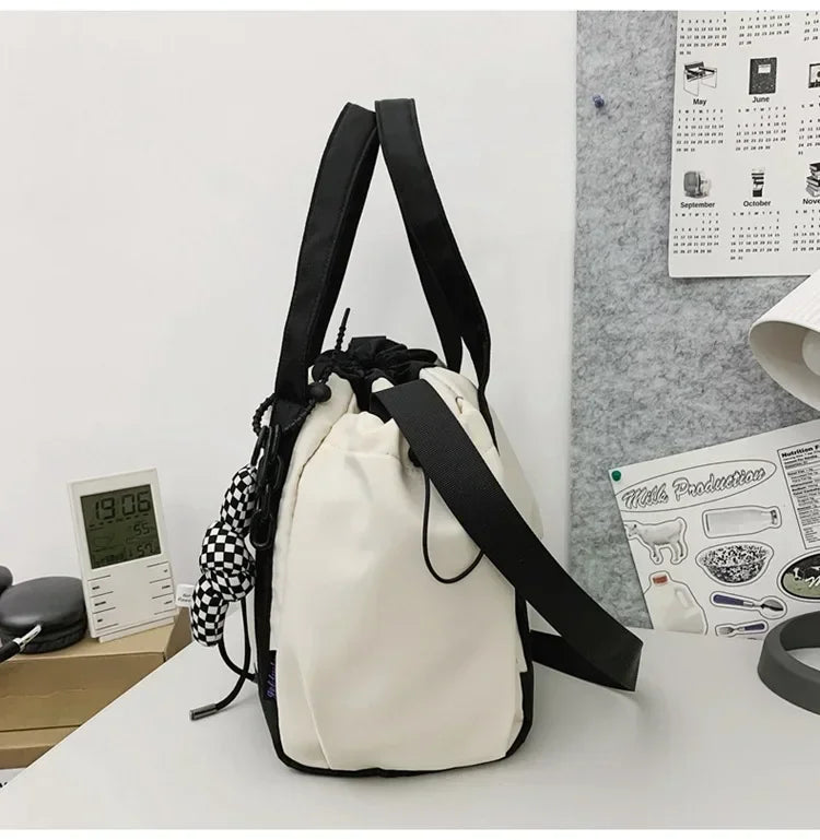 Women New Crossbody Bag Wholesale Large Capacity Couple Shoulder Bag New Casual Nylon Tote Bag Luxury Drawstring Handbag 2025