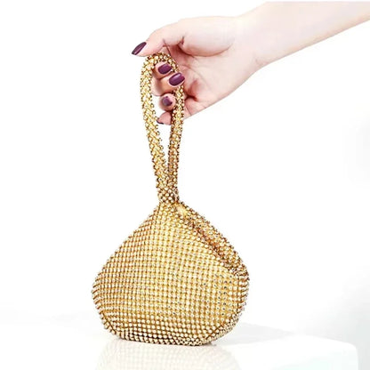 Luxury Designer Evening Bag Rhinestone Clutch Soft Ladies Small Handbag Fashion Wedding Party Gift Daily Use Purse for Women
