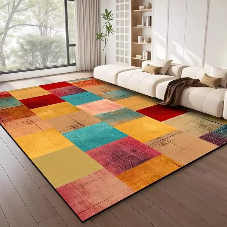 Nordic Style Geometric Large Rugs for Living Room Modern Decoration Home Carpet Light Luxury Bedroom Rug  Washable Mat