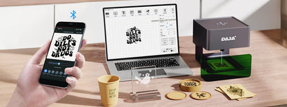DAJA DJ6 Mini Portable Laser Engraver Diy Bluetooth Machine Painted Dog Tag Paper Leather Wooden Plastic Logo CNC Machine
