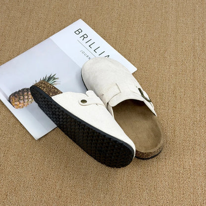 Women's Casual Closed Toe Flip-flops Summer Outdoor Slippers Couple's Flannel Sandals Comfortable Non-slip Men And Women Slides
