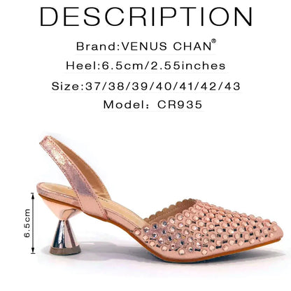 Multicolor Rhinestone Heels & Bag Set | Crystal Pointed Slingback Pumps, Women Wedding Bridal Evening Party Matching Shoes Handb