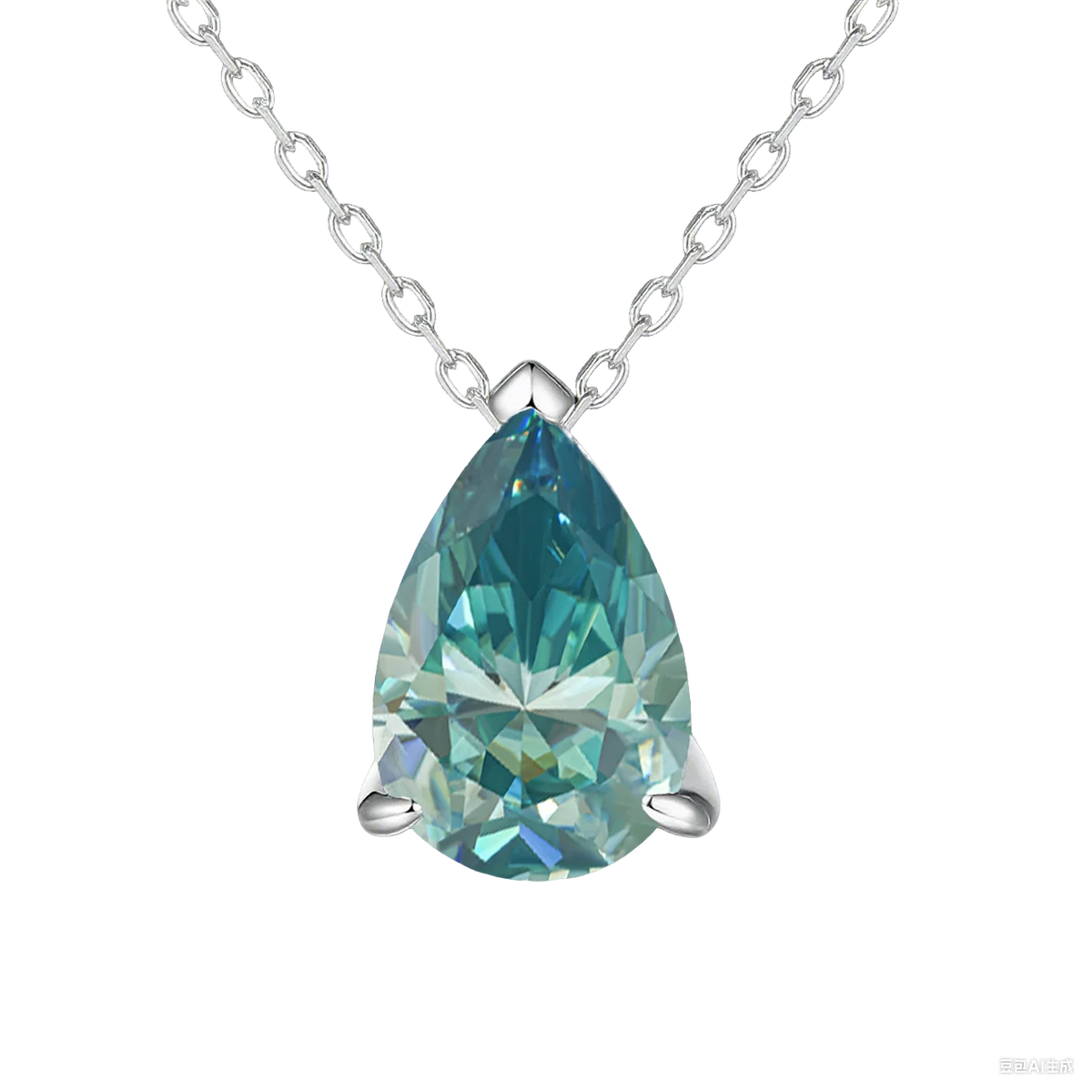 TY Certified 1CT 2CT Pear Cut D VVS1 Moissanite Necklace for Women 18k Gold Plated Jewelry 100% Sterling Silver 925 Pendant