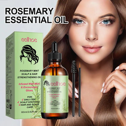 EELHOE Rosemary Hair Care Essential Oil - Reduces Frizz, Enhances Shine, Mint-Infused, Nourishing Care for Women and Men 1set