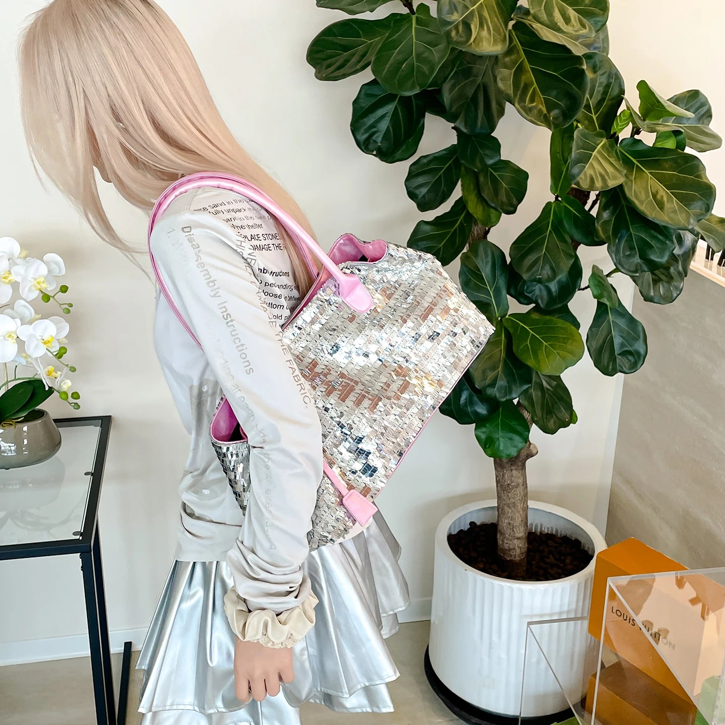 LEFTSIDE Sequins Shoulder Bags for Women 2025 Designer New Trendy Fashion Evening Party Bling Square Bag Handbags and Purses