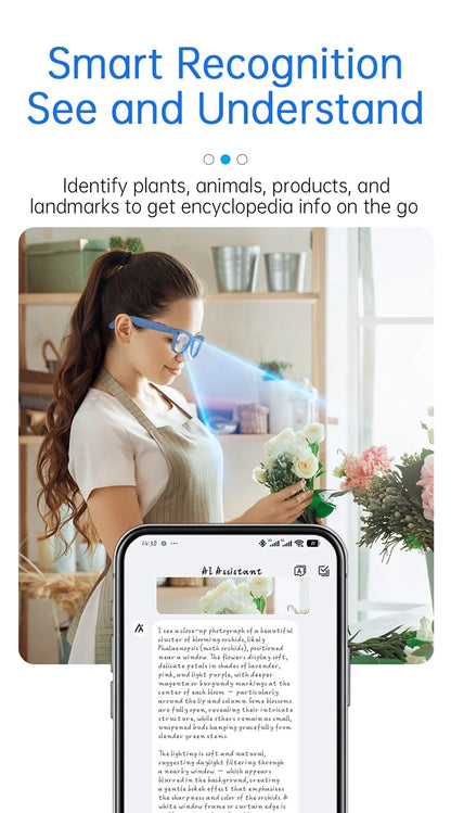 Smart Glasses AI Translation 8MP HD Camera 4K Shooting Image Bluetooth Call Recording Music Smart Sunglasses