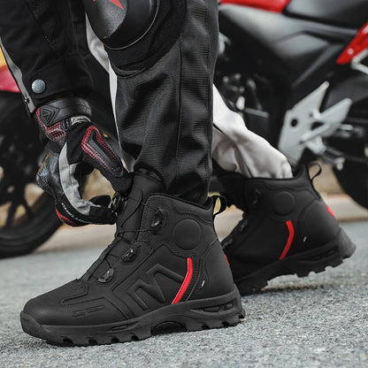 Motorcycle Riding Men Boots Waterproof Motocross Cycling Shoes Off-Road Motorbike Racing Anti-drop Breathable Equipment Soft
