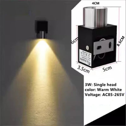 Indoor LED wall lamp 3W 6W aluminum lighting bedroom living room decoration corridor bar KTV lamp corridor wall lamp A85-265V