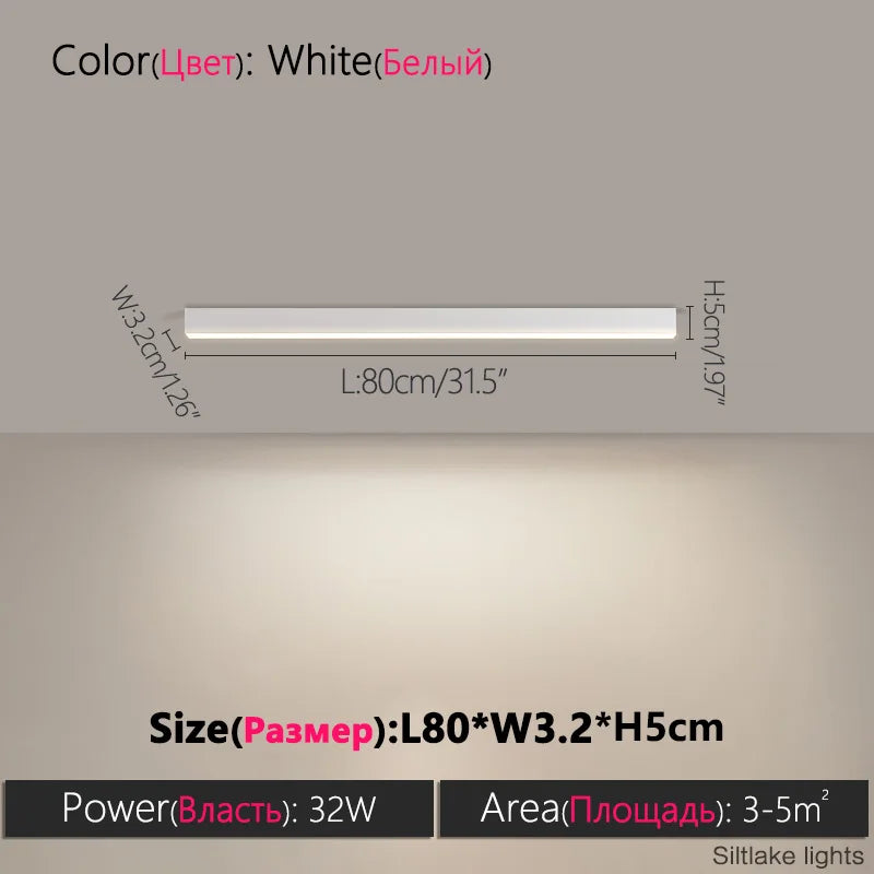 Modern Long Strip Ceiling Light Surface Mounted Minimalist Aisle Lamp Living Room Bedroom Kitchen Home Office LED Lighting