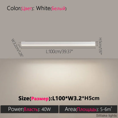 Modern Long Strip Ceiling Light Surface Mounted Minimalist Aisle Lamp Living Room Bedroom Kitchen Home Office LED Lighting