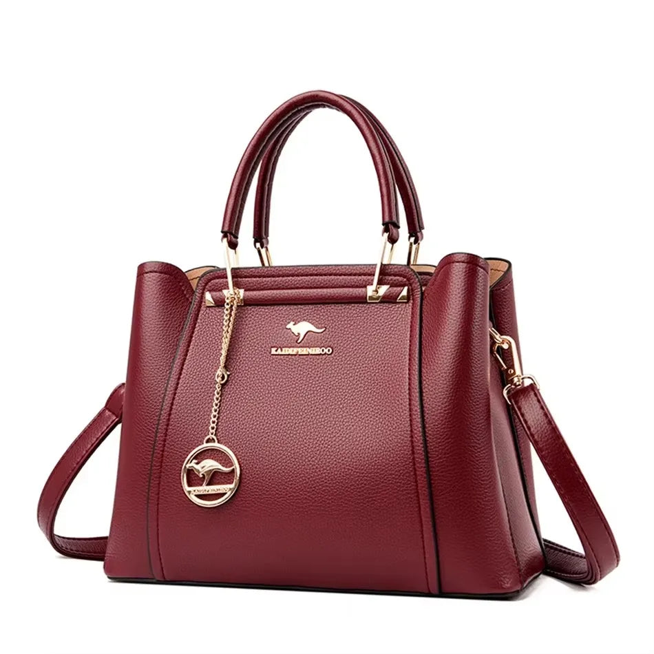 Genuine Soft Pu Leather Handbags for Women Vintage Shoulder Tote Bag Luxury Designer Ladies Large Capacity Purse Bags Sac A Main