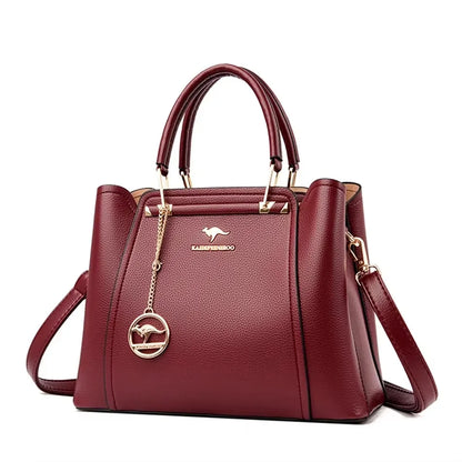 Genuine Soft Pu Leather Handbags for Women Vintage Shoulder Tote Bag Luxury Designer Ladies Large Capacity Purse Bags Sac A Main