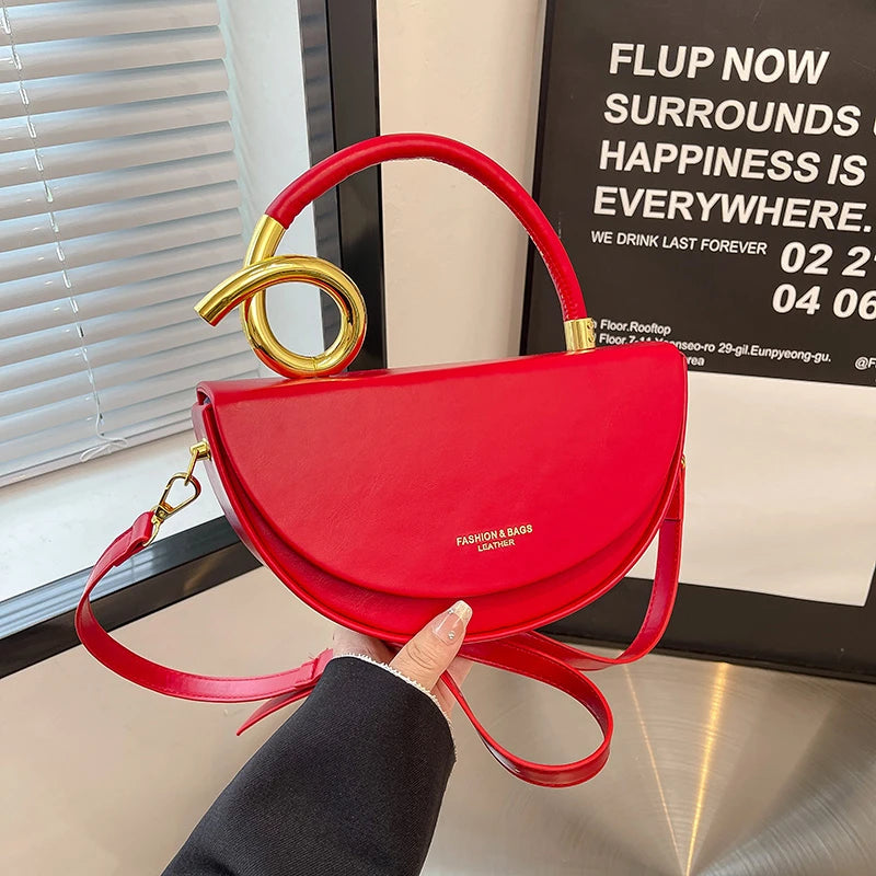 Small Crossbody Bags For Women Designer Semicircle Saddle Bag 8 Colors Pu Leather Handbag Luxury Brand Lady Shoulder Bags