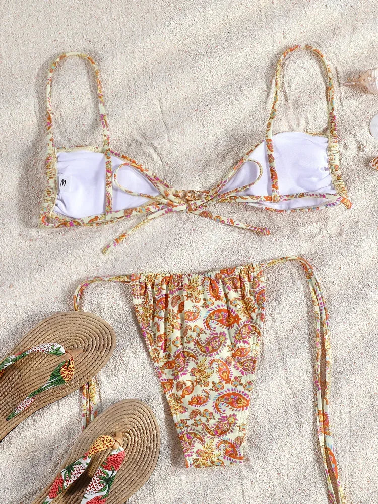 Two Piece Suit Bikinis 2026 Women Swimsuit Push Up Bathing Suit Sexy Bikinis Sets Swimwear Print Beachwear Solid Biquinis