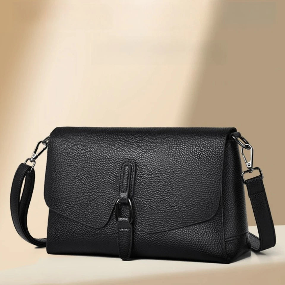 100% Genuine Cowhide 3 layers Shoulder Bag For Women Ladies Designer Soft Crossbody Bags Luxury High Quality Purses Handbags Sac