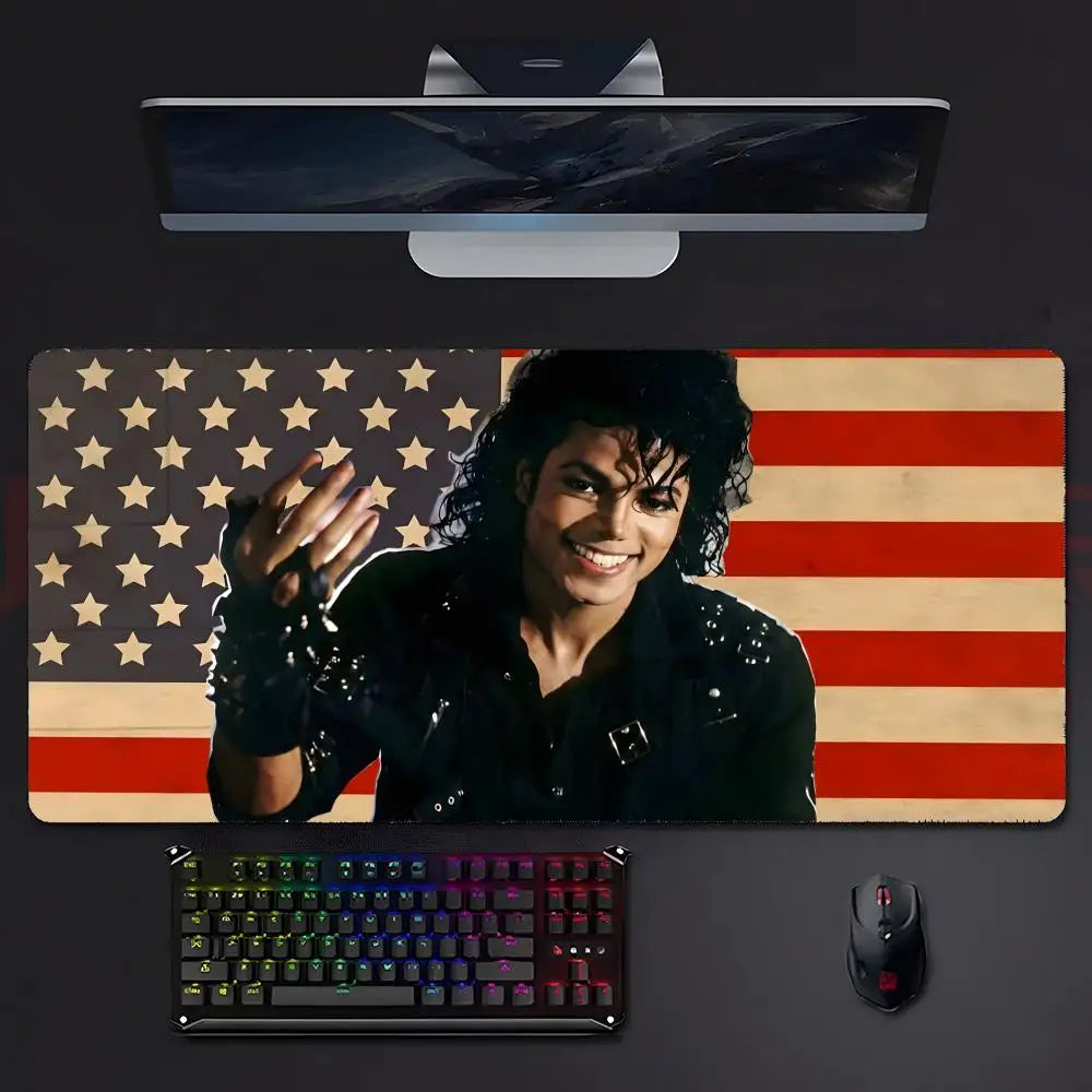Pop Music M-Michael Jackson Mouse Pad Mousepad Large Gaming LockEdge Thickened PC Table Desk Mat