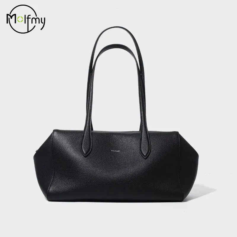 Cow Genuine Leather Underarm Bags Female Fashion Women's Bag Top-grain Leather Shoulder Handbag Ladies Luxury Designer Handbags