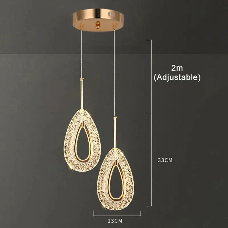Modern Crystal LED Pendant Lamps Indoor Lighting For Home Decor Led Lights Living Room Bedroom Bedside Hanging Lamp
