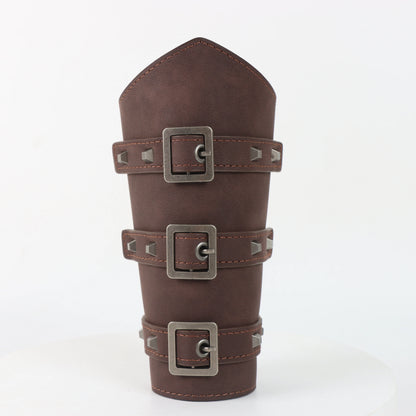 UYEE Renaissance Viking Belt Medieval Vintage Waist Bag Faux Leather Bracers Accessories for Halloween LARP Cosplay Belt