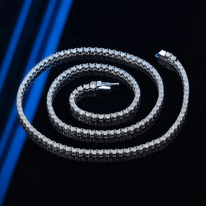 3mm S925 Sterling Silver D Color VVS1 Moissanite Tennis Necklace GRA Certified Lab Diamond  for Women Man Jewellery