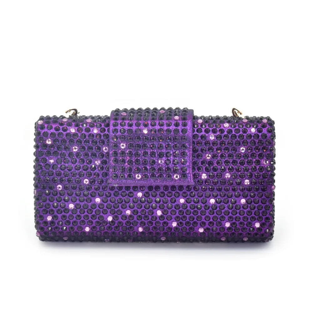 Women Nigerian Italian Shoes and Bags Set Decorated with Rhinestone Luxury Shoe and Bag Set for Party in Women Ladies Pumps