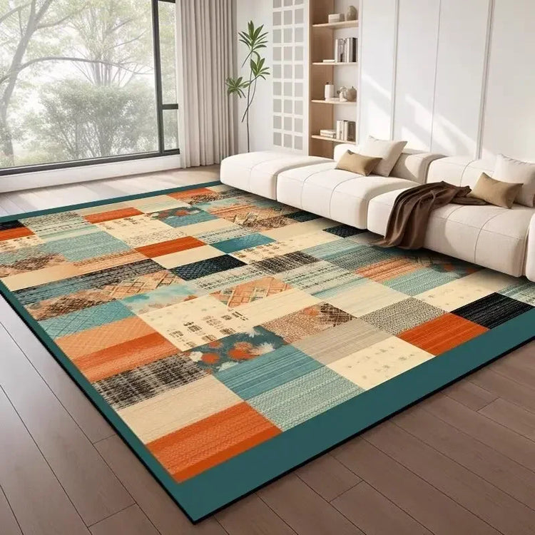 Nordic Style Geometric Large Rugs for Living Room Modern Decoration Home Carpet Light Luxury Bedroom Rug  Washable Mat
