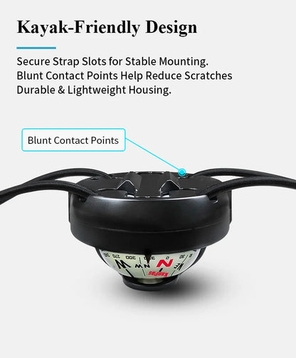 KANPAS Kayak Compass, Luminous Marine Compass for Boat Canoe SUP Jet Ski, Battery-Free Night Reading Navigation Compass V-55K