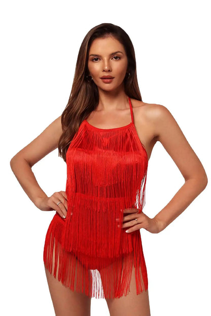 Sexy Backless Solid Bodys Tassel Bodysuit Shorts Jumpsuit Women 2025 Summer Party Festival Rave Outfit Bodycon Rompers Playsuits