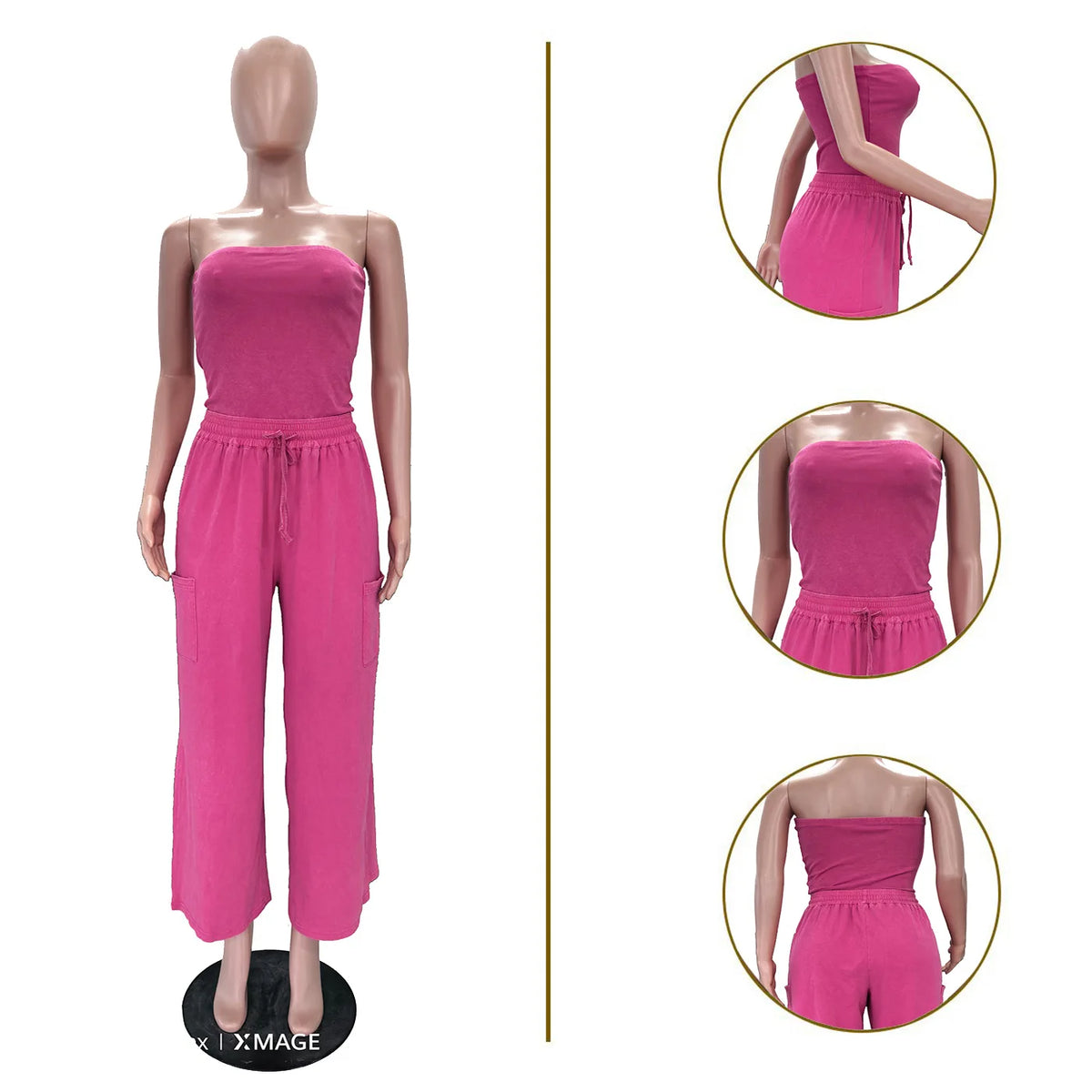 Jumpsuits Women One Piece Sleeveless Strapless Overalls Long Pants Elastic Waist Rompers Y2k Streetwear Jumpsuit Work 2026