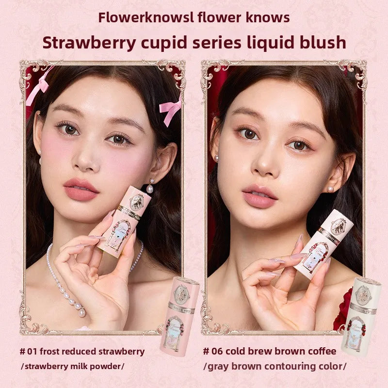 Flower Knows Strawberry Cupid Professional Makeup Set For Women Full Kit Gift Box Eyeshadow Lip Cream Blush Compact Powder Sets