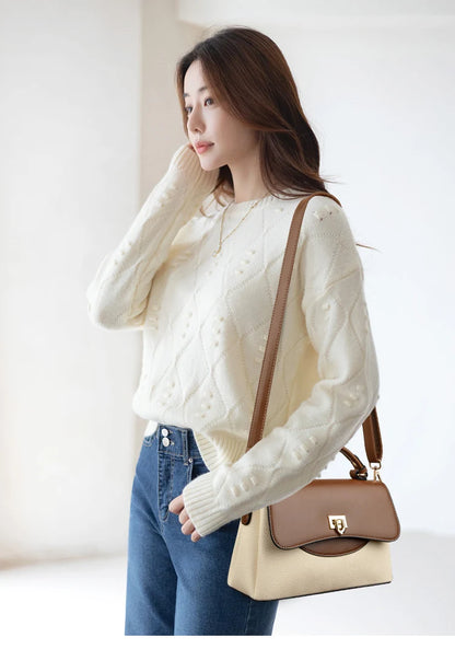 Luxury Large Capacity Multilayer Shoulder Messenger Bag High Quality Leather Handbag Women Designer Crossbody Sac Female Tote