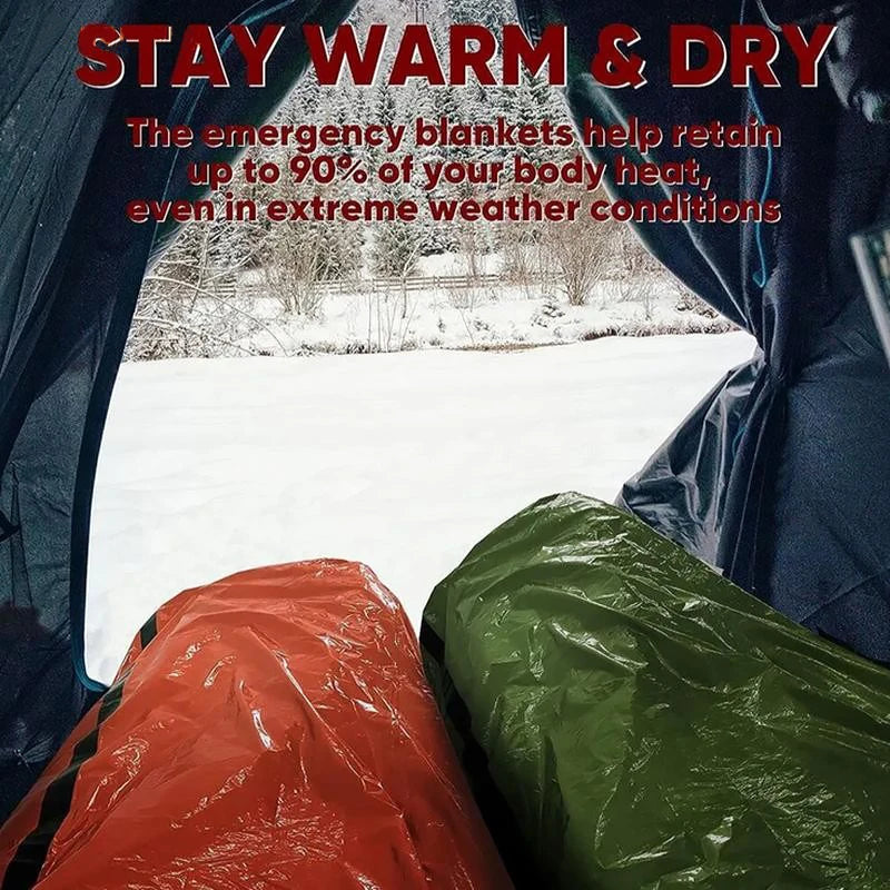 Emergency Sleeping Bag Ultra Waterproof Mylar Thermal Blankets Lightweight Survival Sleeping Bag Keep Warm for Camping Hiking