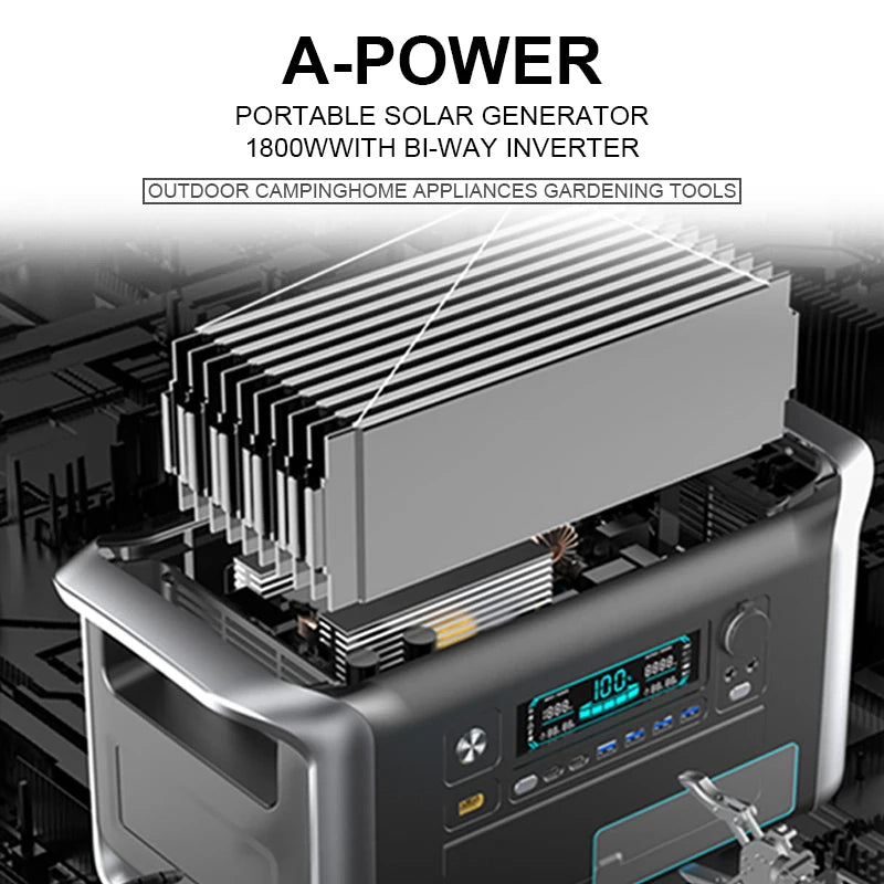 1800W Portable Power Station Peak 3600W One Hour Fast Full Charging Lifepo4 Battery Super Quality Ukraine Warehouse UPS Function