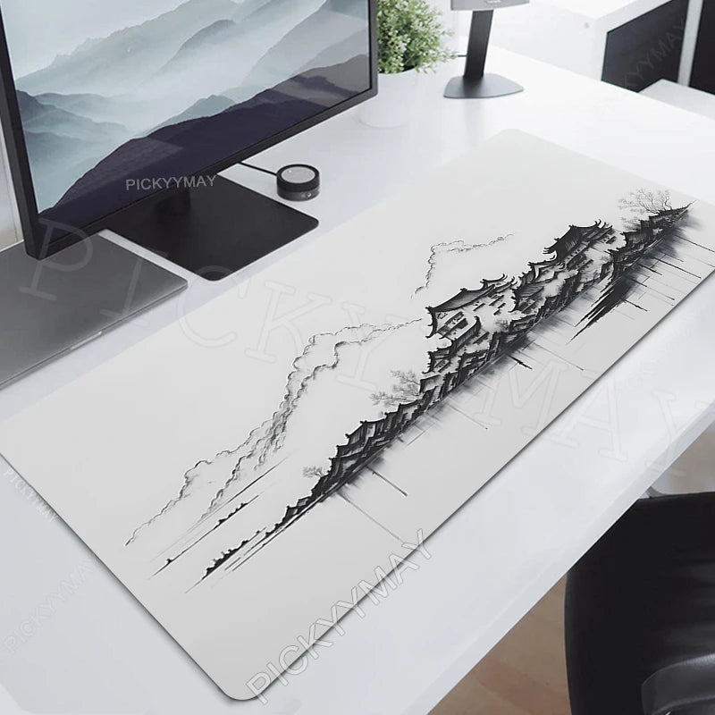 Ink Painting Desk Mat Gamer Mousepads Company Mouse Pad Office Desk Pads Large Mousepad Chinese Style Mouse Mats For Computer