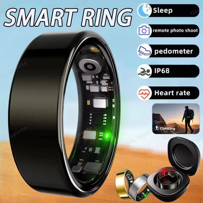 2026 New Smart Ring Heart Rate Blood Pressure Sleep Monitoring Motion Tracking IP68 Waterproof Men Women Smart Ring Holiday Gift