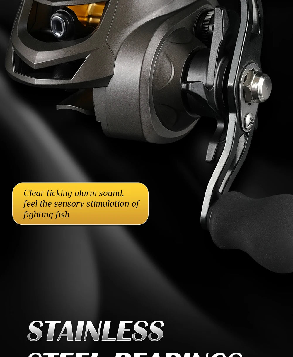 Rooblinos AK Series,7.2:1 Gear Ratio,2+1 Ball Bearing,18LB Max Drag,Baitcasting Reel,For Freshwater Saltwater
