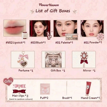 Flower Know Strawberry Cupid Box Collection Make Up Sets Cosmetics Full Set Palette Pressed Powder Blush Lipstick Mystery Box