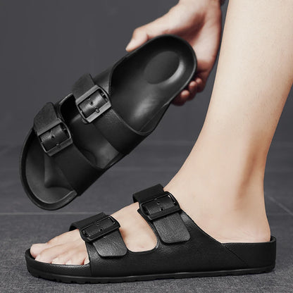 Men's straight line slippers plastic EVA one-time molding waterproof and wear-resistant human functional learning sandals