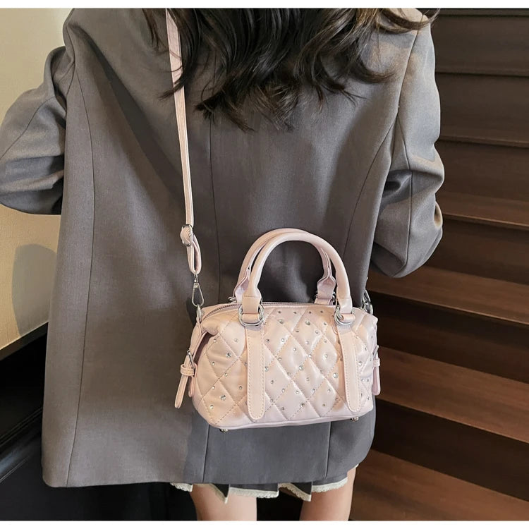 Light Luxury Rhinestone Women Handbags New Exquisite Fashion PU Leather Crossbody Bag Classic High Quality One Shoulder Pack