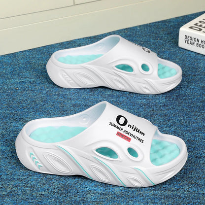 Summer Men's Massage Slippers Indoor Outdoor Sandals Beach Men Casual Shoes Comfortable Slides Flip-flop Men Women Home Slippers