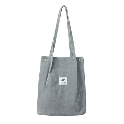 Corduroy Bag Handbags for Women Shoulder Bags Female Soft Environmental Storage Reusable Girls Small and Large Shopper Totes Bag