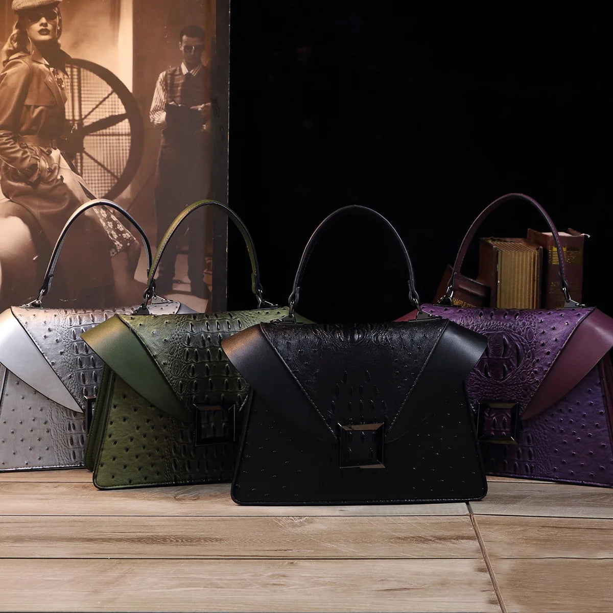 Luxury Designer Brand New Cowhide High Quality Crocodile Print Handbag Women's Fashion Single Shoulder Crossbody Bag Hot Sale