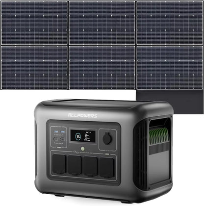 ALLPOWERS R1500 LITE Portable Power Station 1056Wh Solar Generator & Solar Panel 2×100W / 140W / 200W / 400W / 600W  for Camping