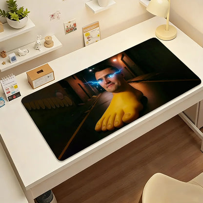 Gaming Mouse Pad, Large Mat, Anti-slip, Stitched Edges, Meme Big Foot Man Print, Keyboard Pad for Gaming & Home