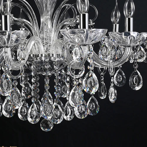 New Modern Candle Cognac Color Crystal Chandelier Living Room Large Light Atmosphere Restaurant Bedroom Lobby Hotel Hanging Lamp