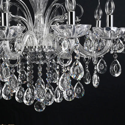 New Modern Candle Cognac Color Crystal Chandelier Living Room Large Light Atmosphere Restaurant Bedroom Lobby Hotel Hanging Lamp
