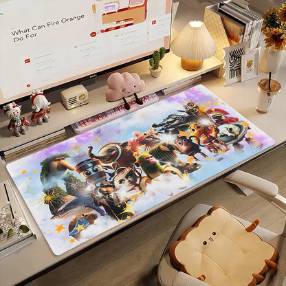 Cartoon Italian Brainrot  Mouse Pad Non-slip Rubber Computer Mat Gamer Balance Decoracion Deskmat Laptop Office Large