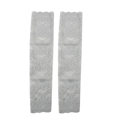 Women Summer Ice Silk Lace Arm Sleeve Elastic Sleeve Driving Gloves Black White Long Fingerless Mittens Sunscreen Gloves