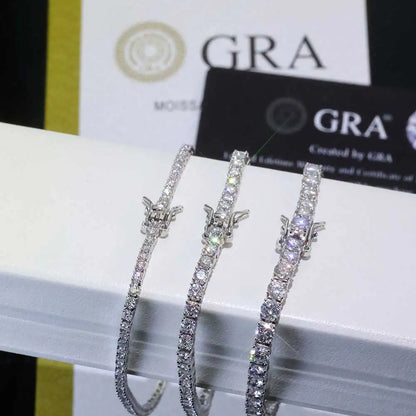 NUOYA Hip Hop Moissanite Tennis Necklace Ice Out VVS1 Diamond Chain Sparkling Jewelry Luxury Gifts for Men and Women